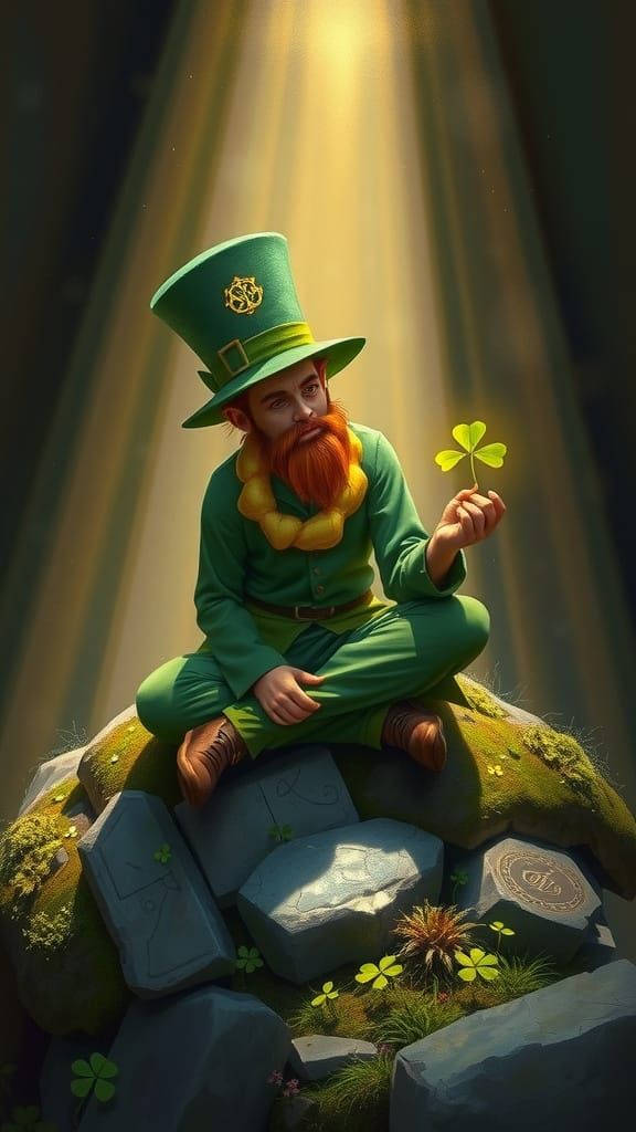 Leprechaun in Renaissance Oil Painting Style