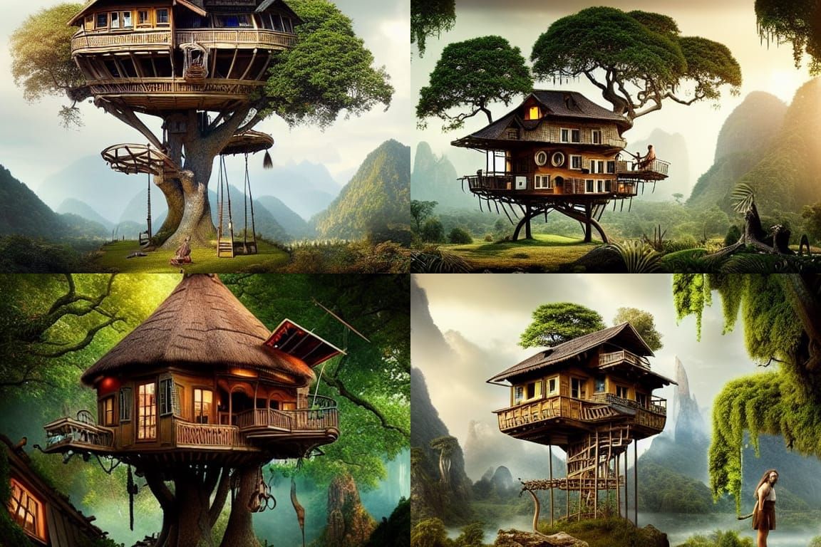 Fantastical Treehouse Constructed from Antiques