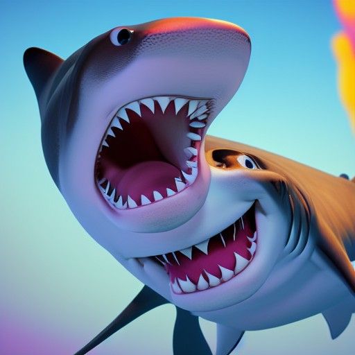 Smiling Shark Concept Art in 3D
