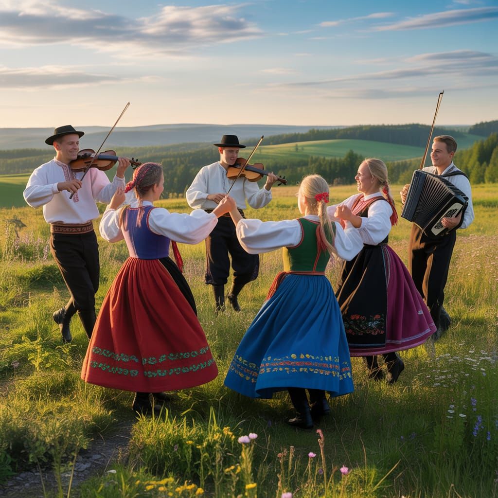 Vibrant Swedish Folk Dance in Siljan Region