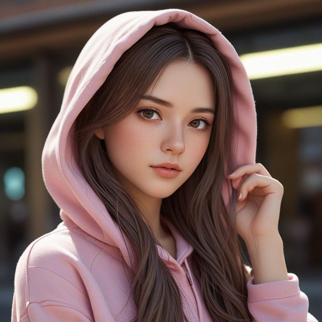 Anime-Inspired Portrait of a Girl in a Soft Glow