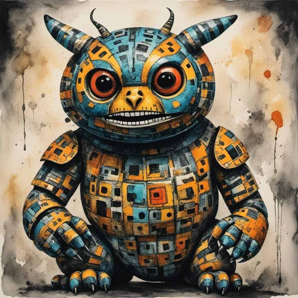 Dubuffet Dolls in Water Ink CIL Style