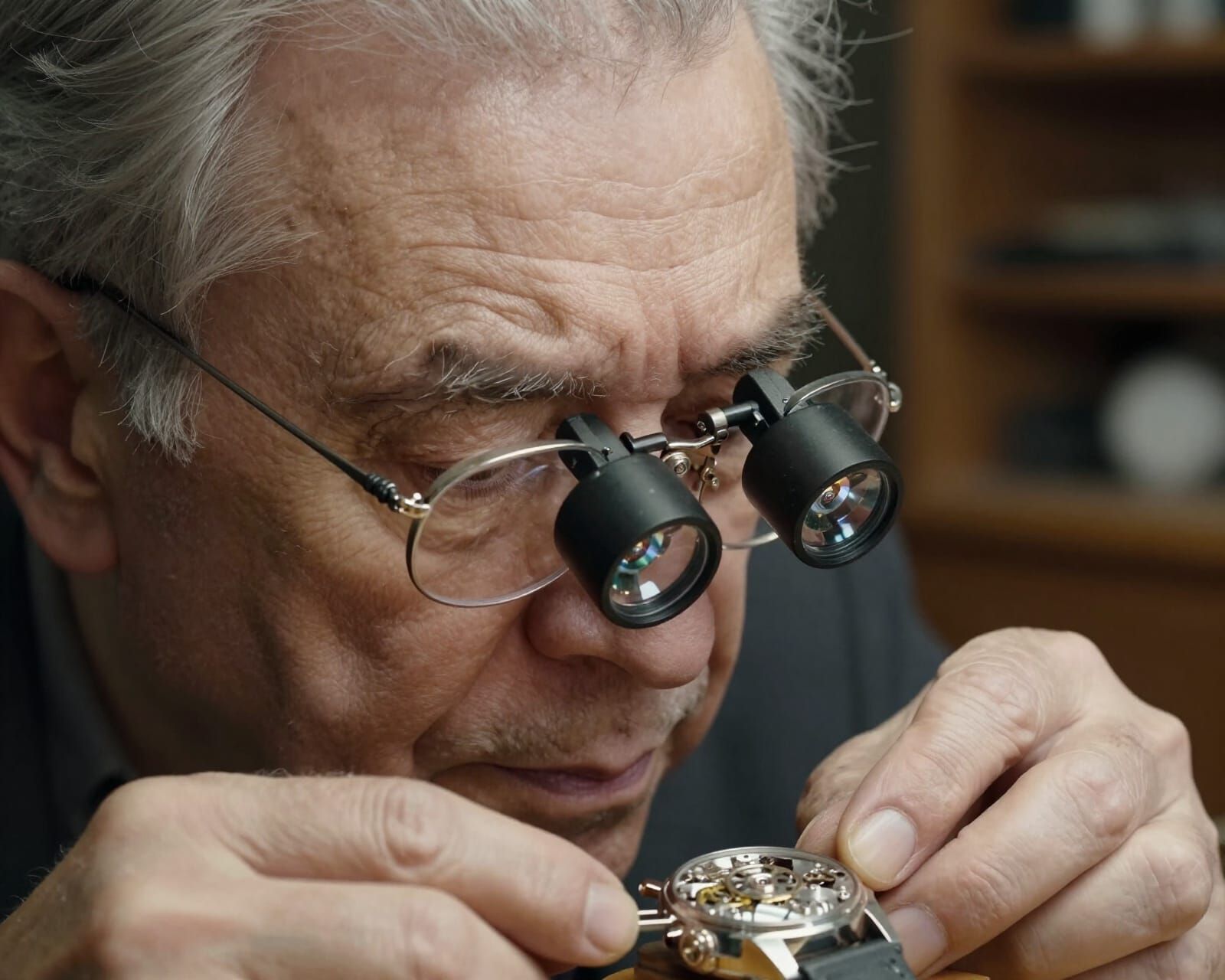 Master Watchmaker's Intense Focus on Luxury Watch Mechanism