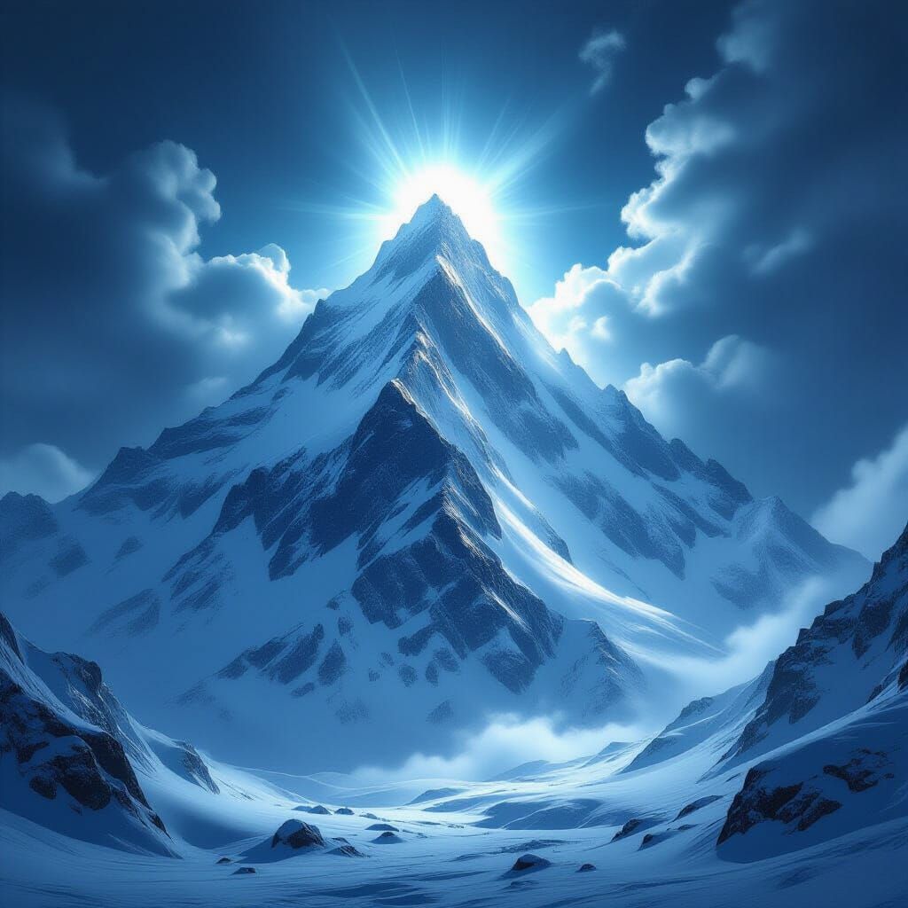 Colossal Mountain Towers Above Endless Abyss