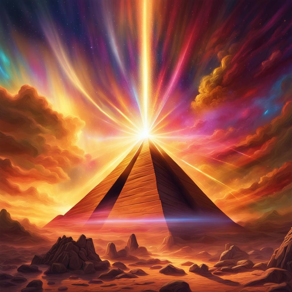 Cosmic Monument Emitting Magical Energy Beam