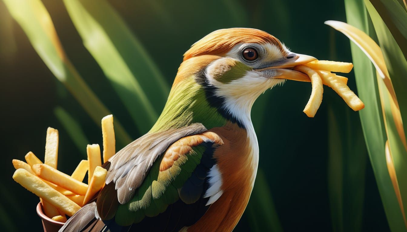 Foliage-Gleaner's French Fry Feast in Splash Art Style