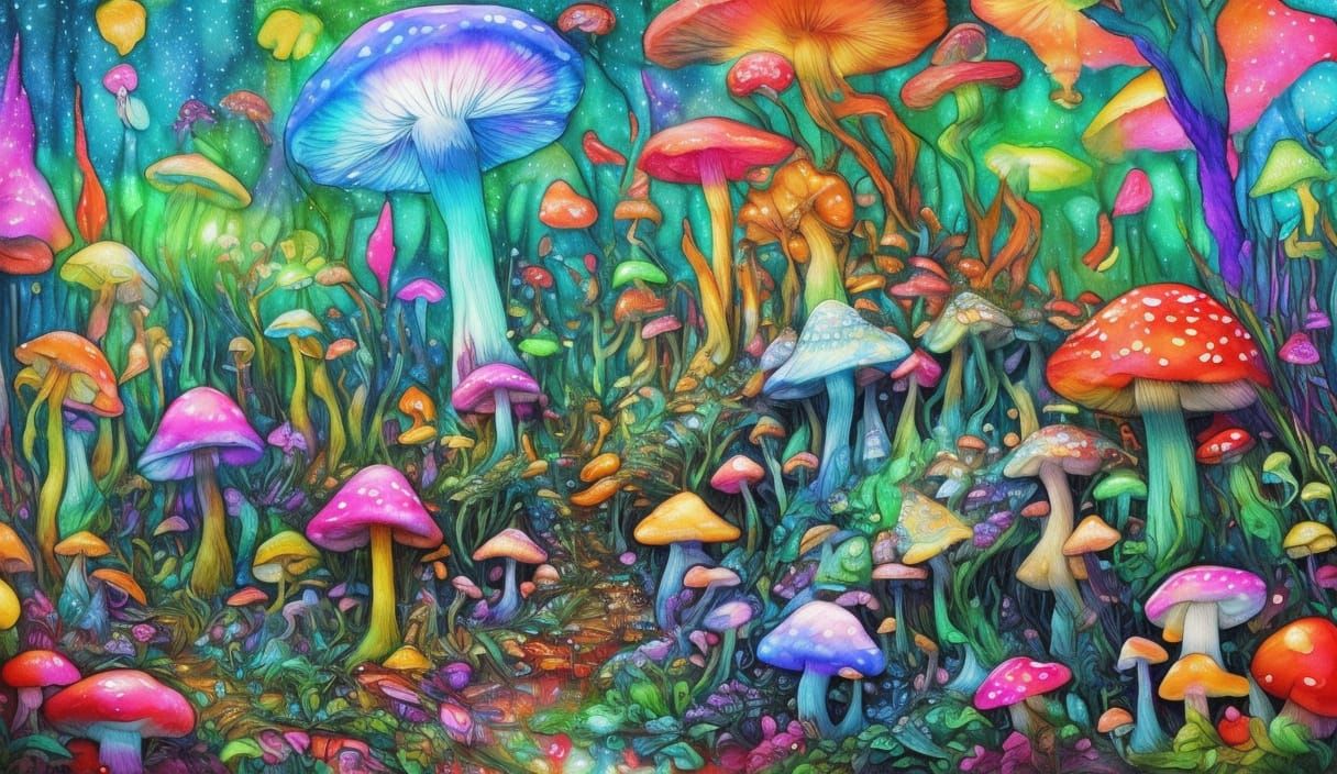 Whimsical Wonderland Scene in Dreamy Watercolor Style