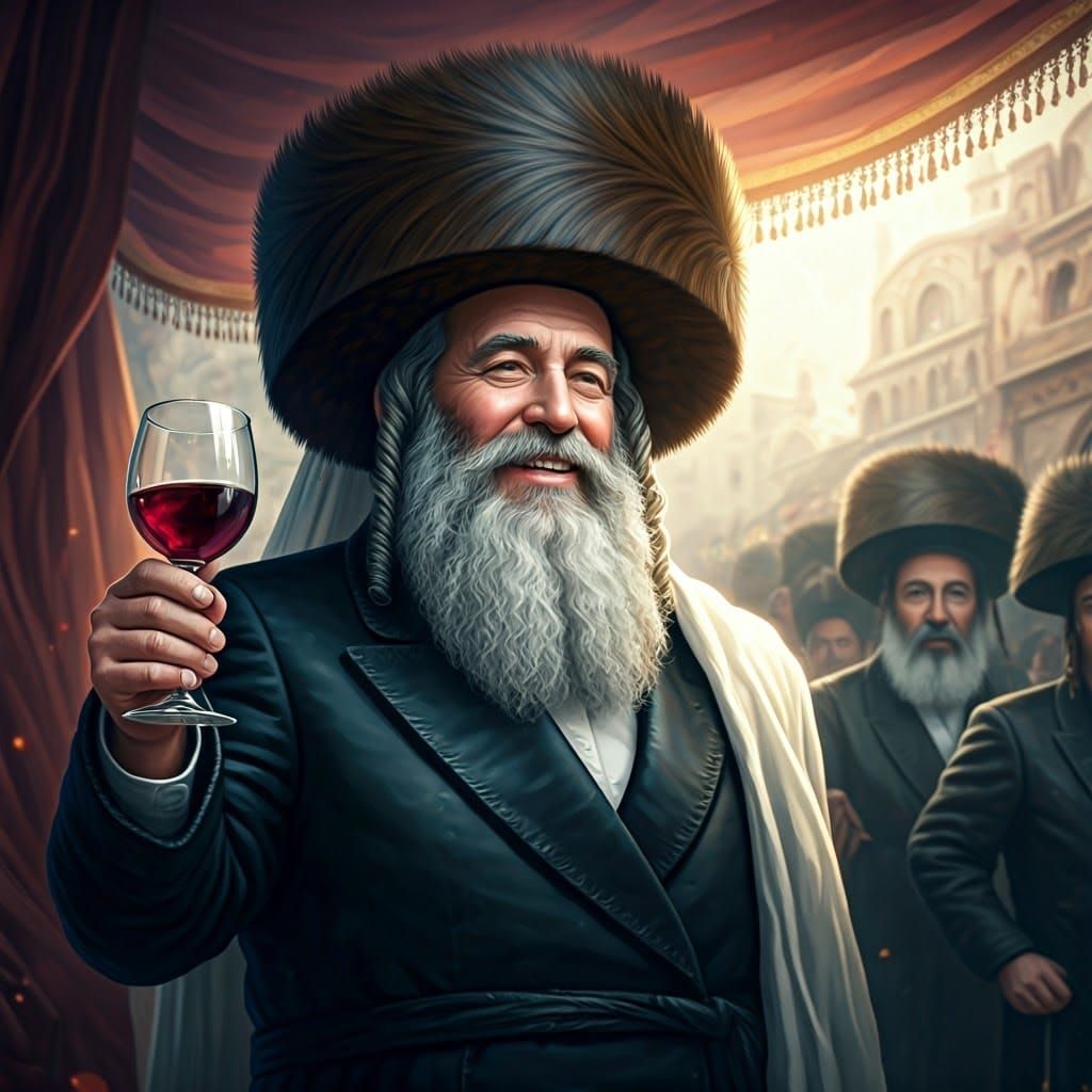 Joyful Orthodox Jewish Man in Traditional Attire