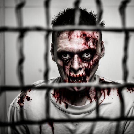 Zombie in Prison Cell: Professional Photography