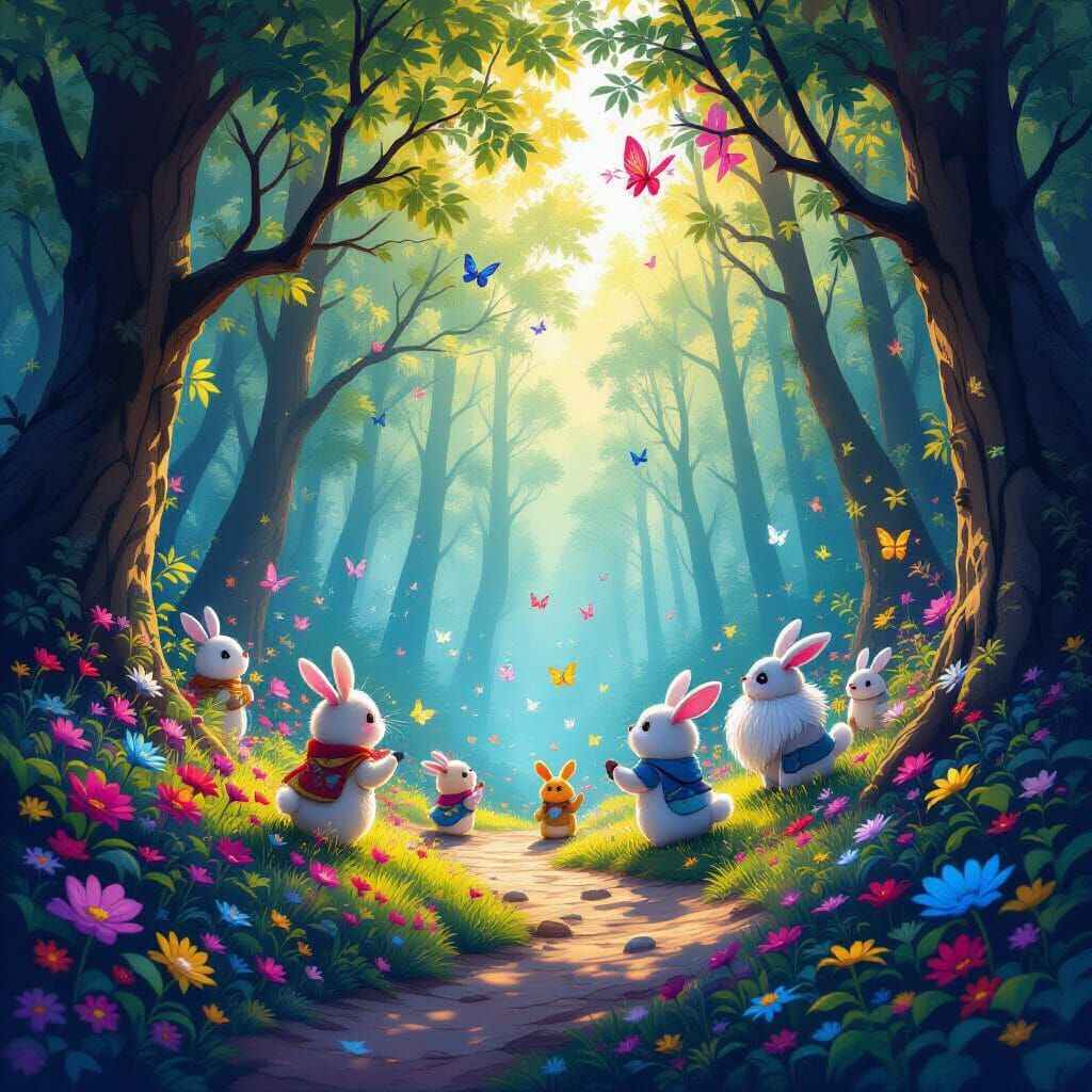 Whimsical Creatures in Magical Forest Hike