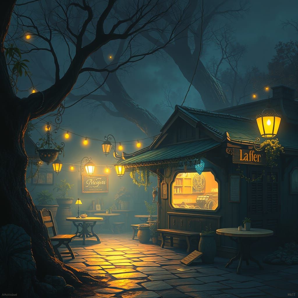 Ethereal Night Cafe Beckons with Otherworldly Allure