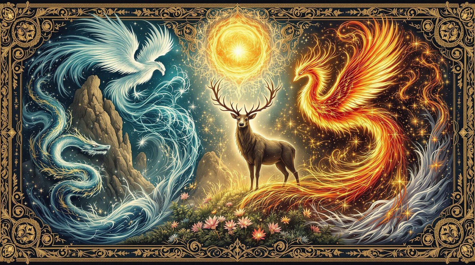 Elemental Tapestry of Mythical Creatures