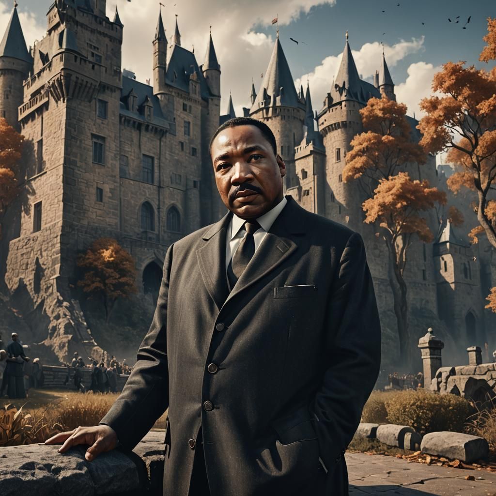 Martin Luther King in Front of Castle, 4K