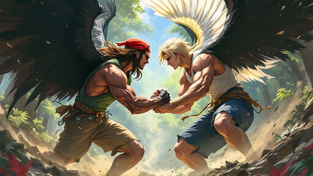 Supernatural Warriors Engage in Epic Anime-Style Battle