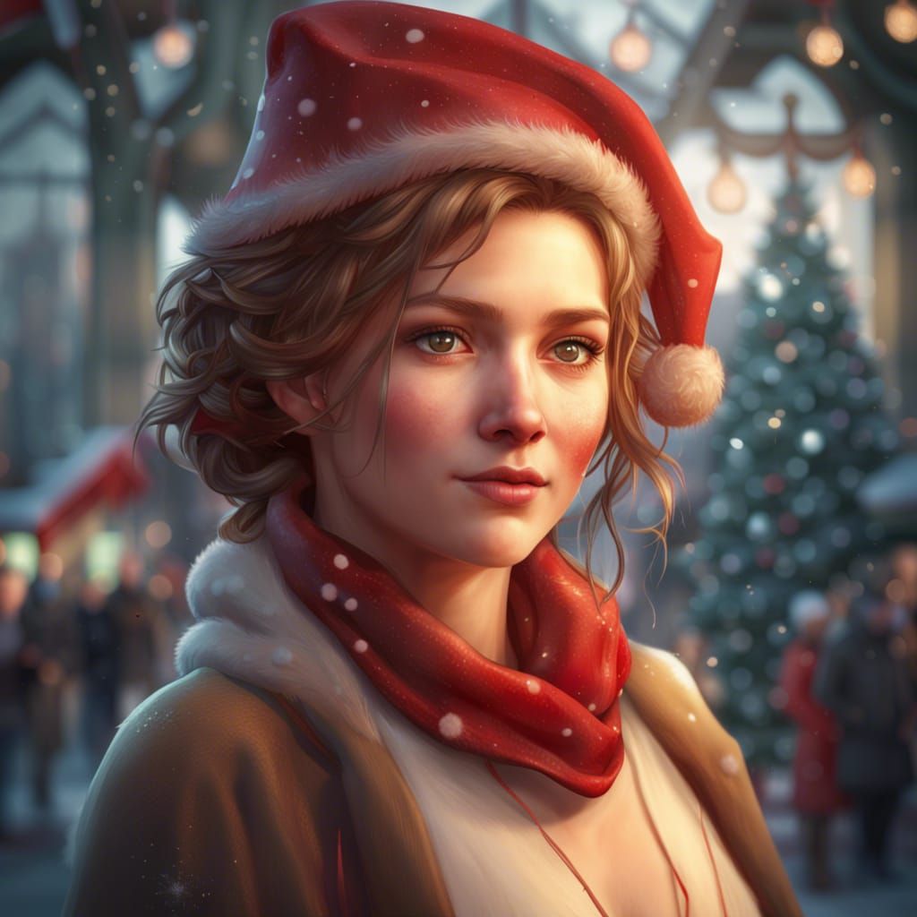 Festive Christmas Fair in Detailed Digital Art