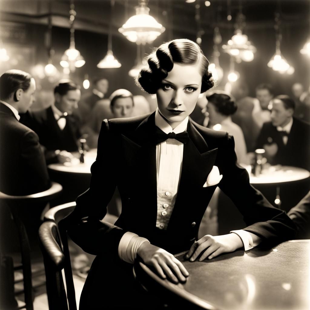 Woman in Tuxedo at 1930s Berlin Nightclub