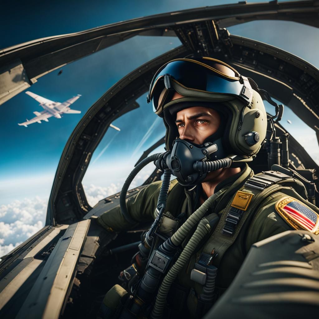 Air Force Pilot Ascends in Cinematic 3D Graphics