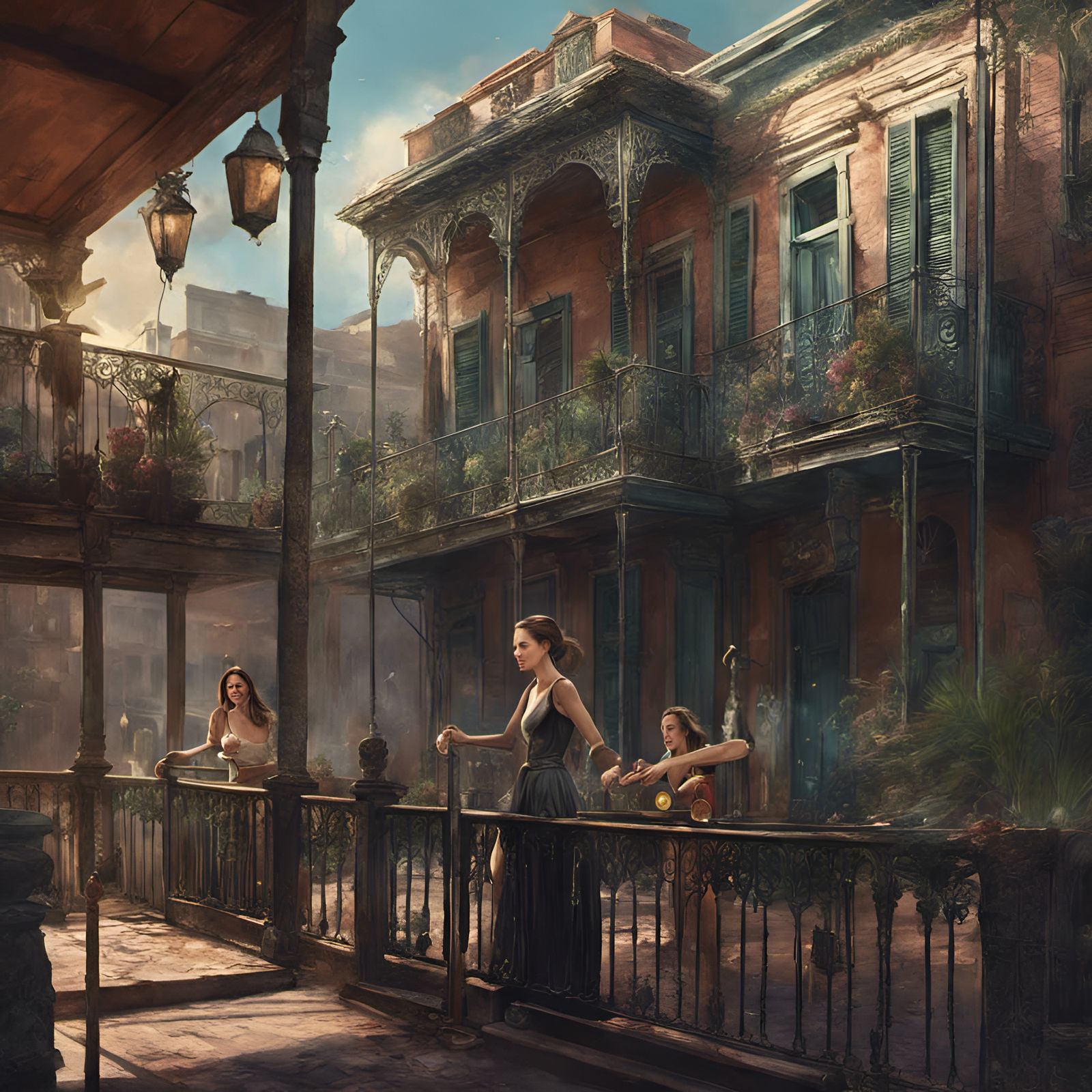 Angelina Jolie Pickleball Game: Detailed Matte Painting