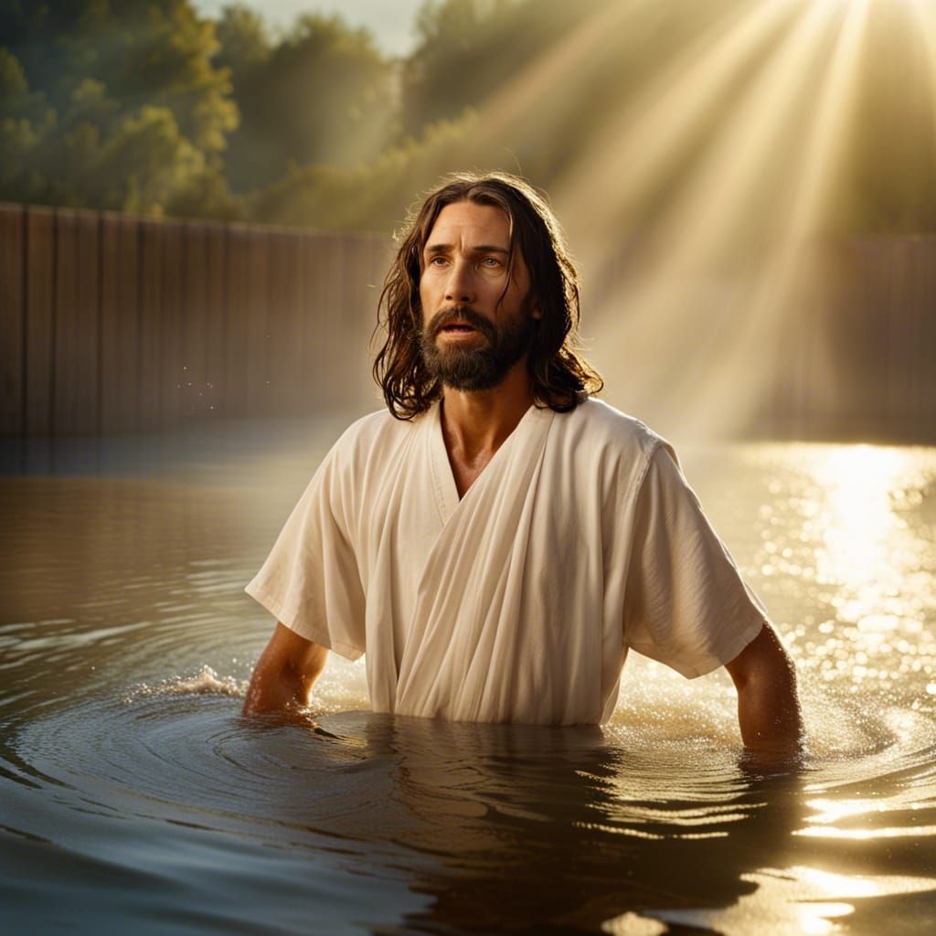 Jesus Christ Baptism Portrait in High Definition