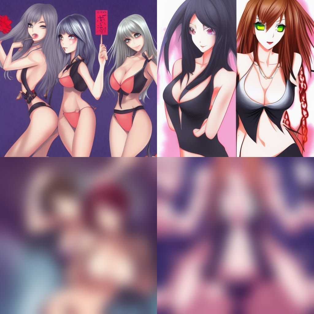 Anime Style Illustration of Attractive Girls