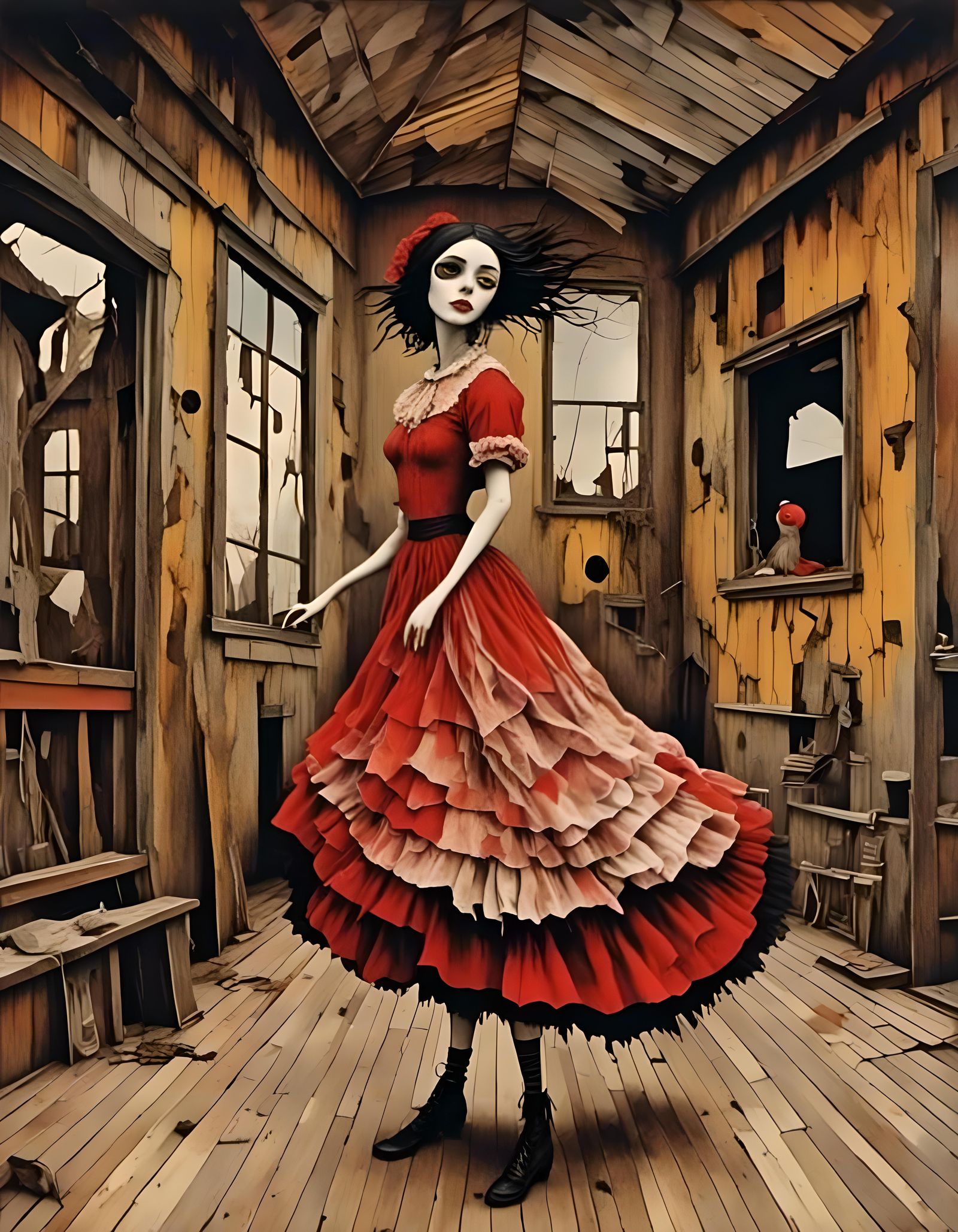 Cubist Portrait of Cuban Dancer in Picasso Style