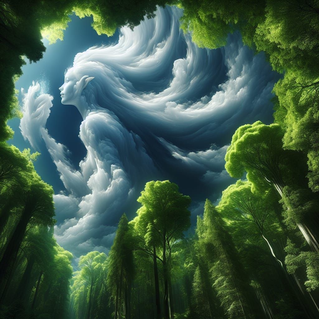 Ethereal Elf Maiden in Magical Forest