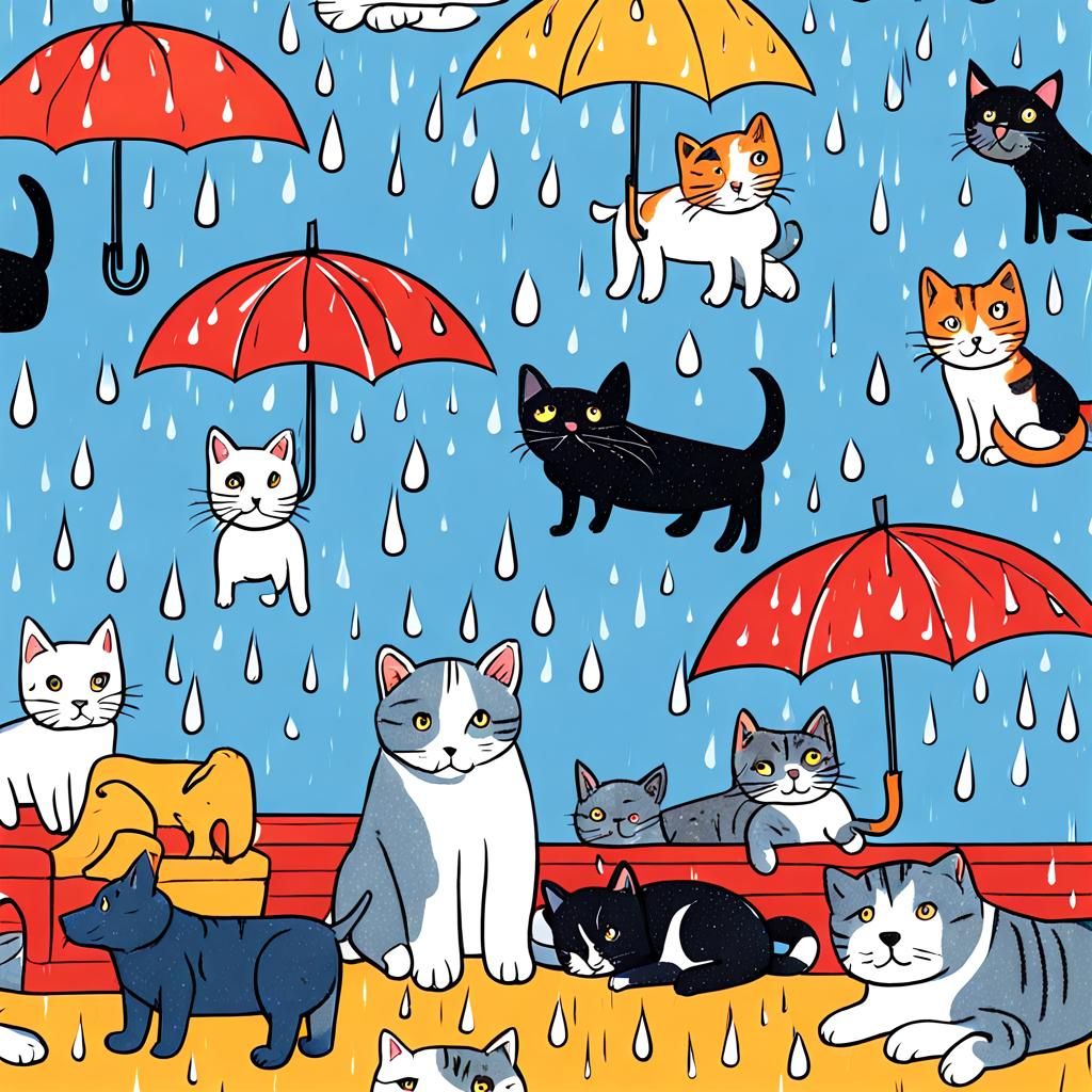 Raining Cats and Dogs: A Whimsical Scene