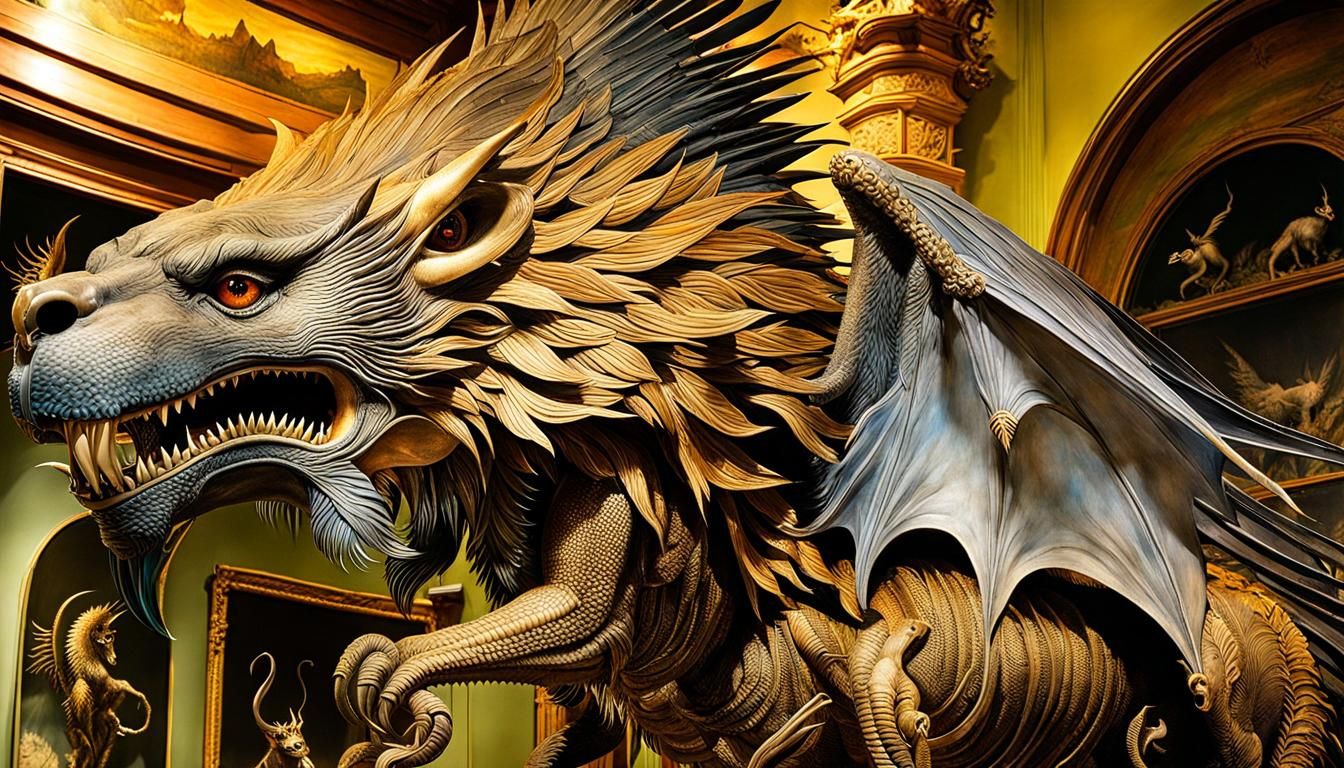 Chimera at Cryptid Museum: Art Nouveau Hyperrealism