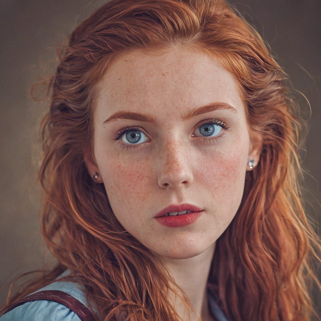 Elegant Young Woman in Academy Outfit Captured in Hyper-Real...