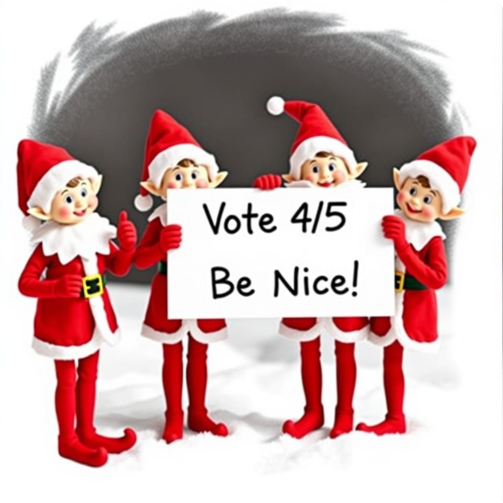 Jolly Santa's Elves Promote a Holiday Message