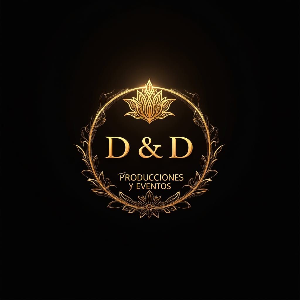 Luxurious Golden Logo with Lotus Flower and Elegant Script