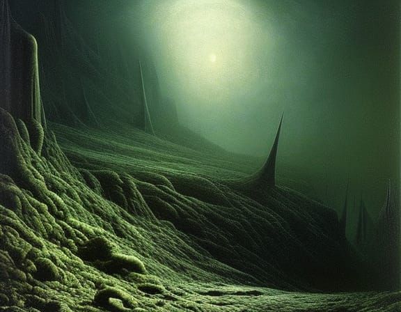 Twilight Mist: A Haunting Dreamscape in Mixed Media