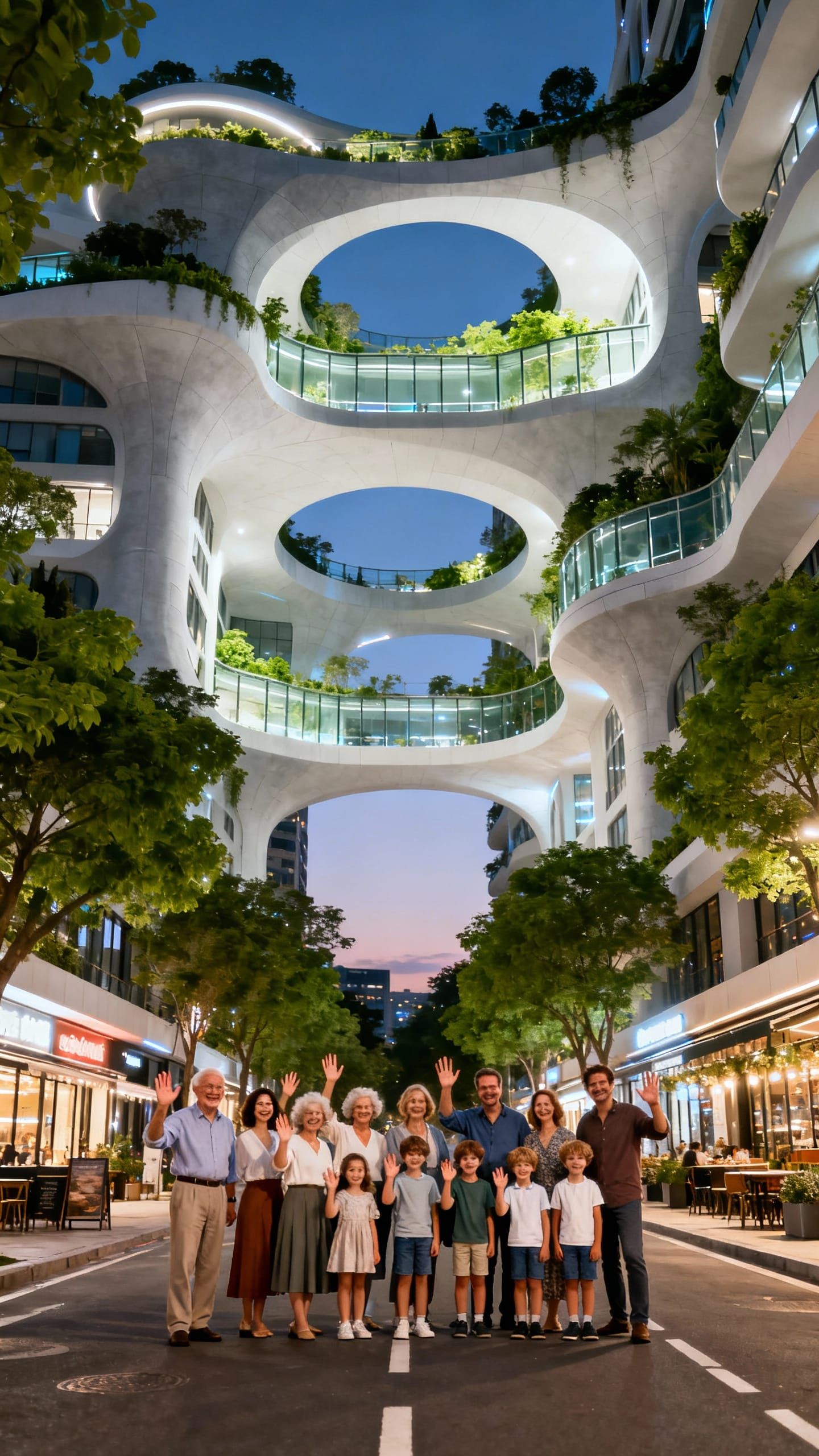 Family Reunion photo in future city