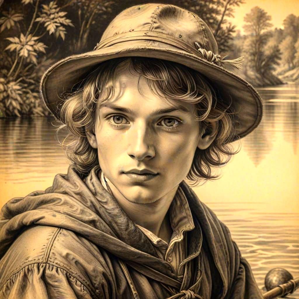 Bavarian Boy Charcoal Sketch in Dürer Style