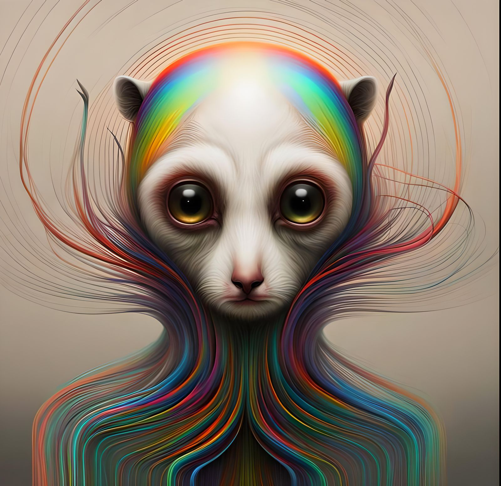Rainbow Loris in Anton Semenov Abstract Style