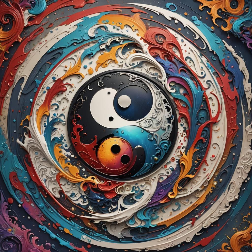 Balanced Yin-Yang with Happy and Sad Girls