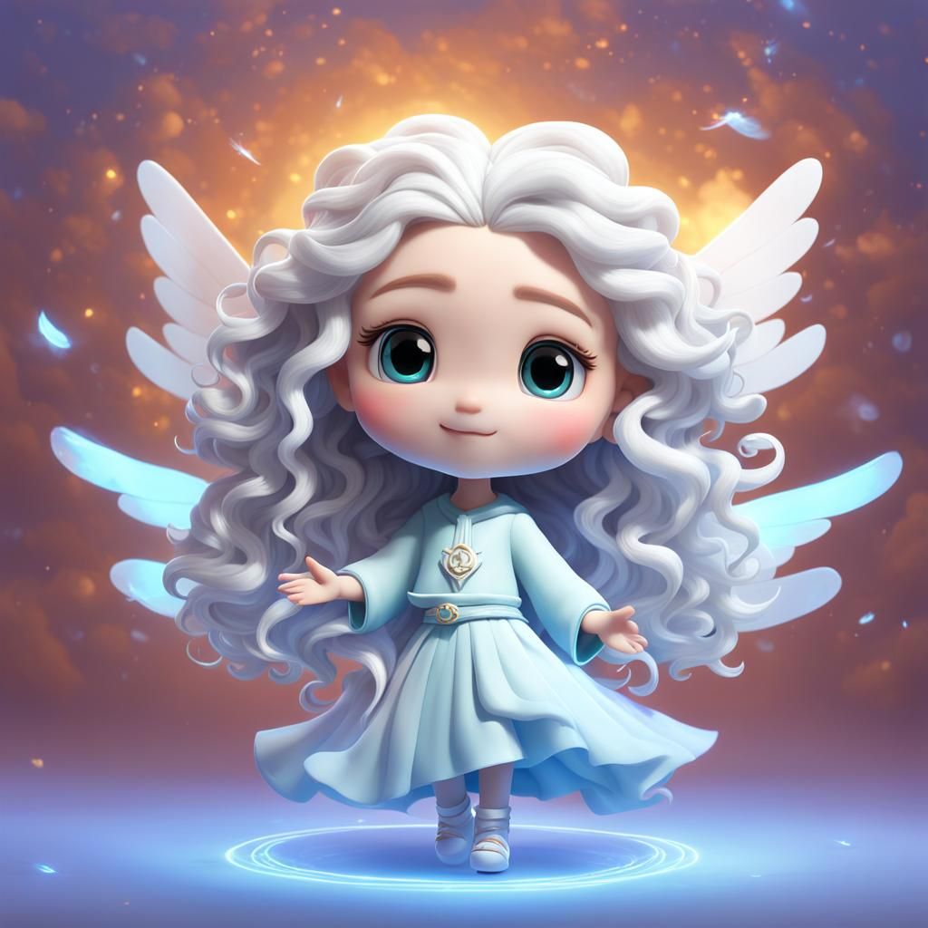 Chibi Goddess of Air in 3D Digital Art