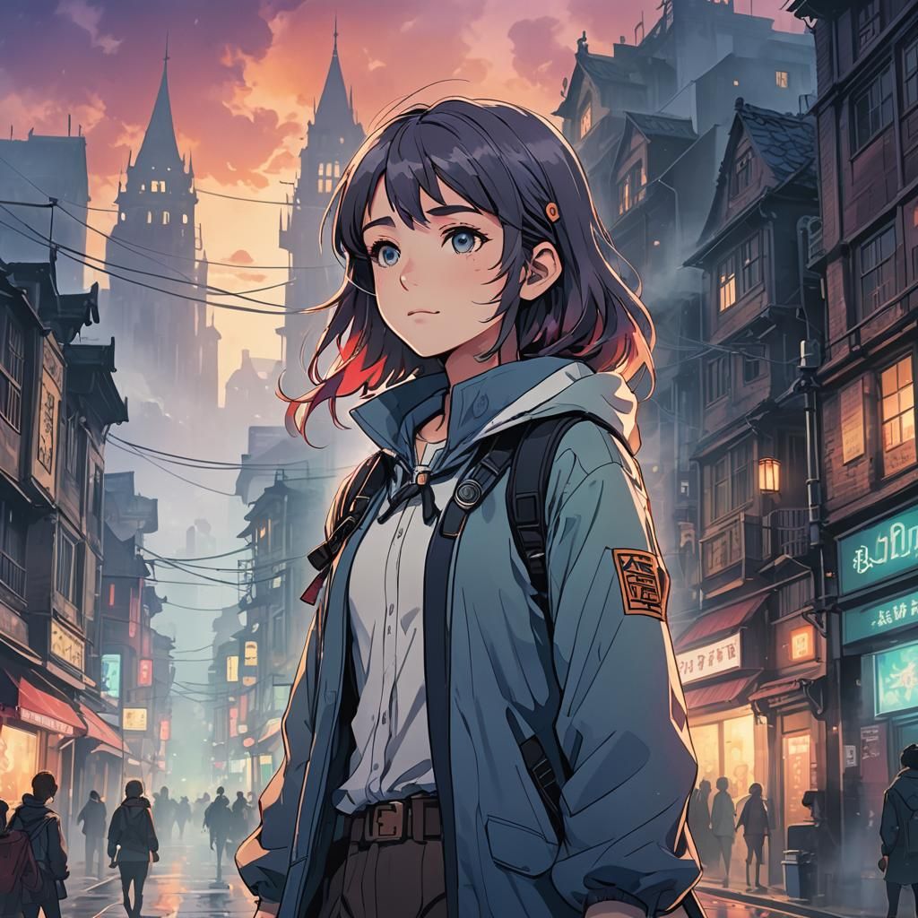 Sophie Foster in Misty Elvin Cityscape: Manga Scan