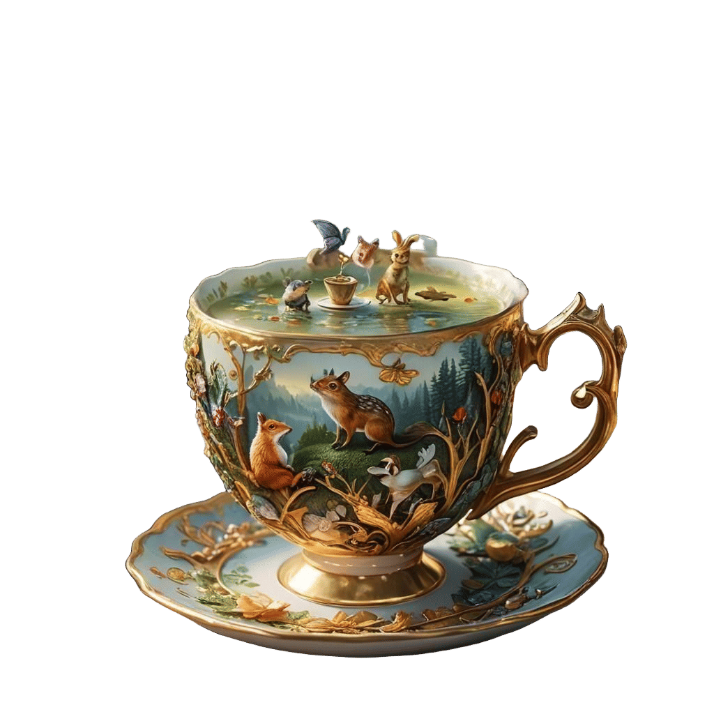 Woodland Creatures Tea Party, Fantasy Concept Art