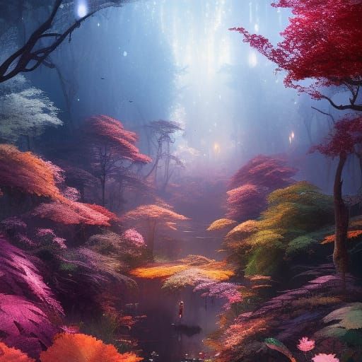 Lush Solarpunk Rooftop Gardens in Anime Style