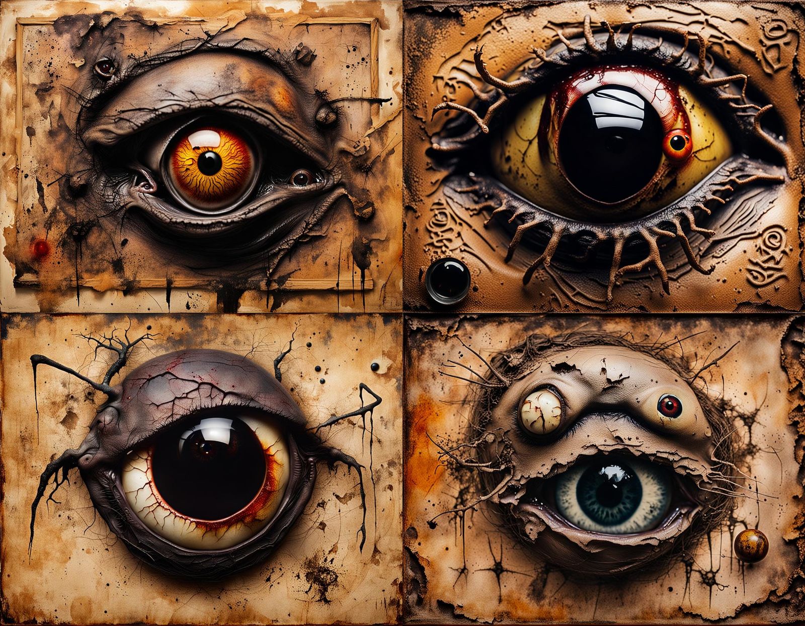 Sinister Eyeball Macro in Surrealist Style