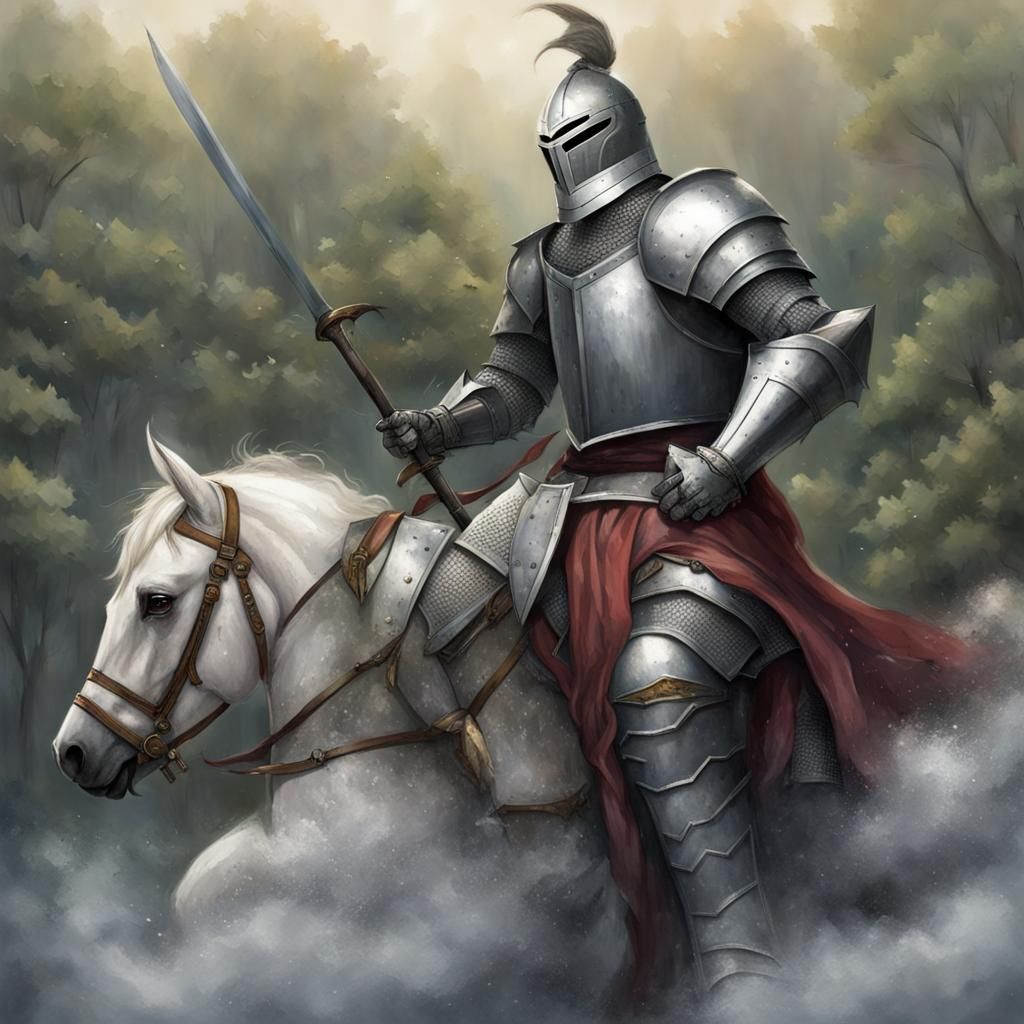 Helmetless Knight Ready for Battle