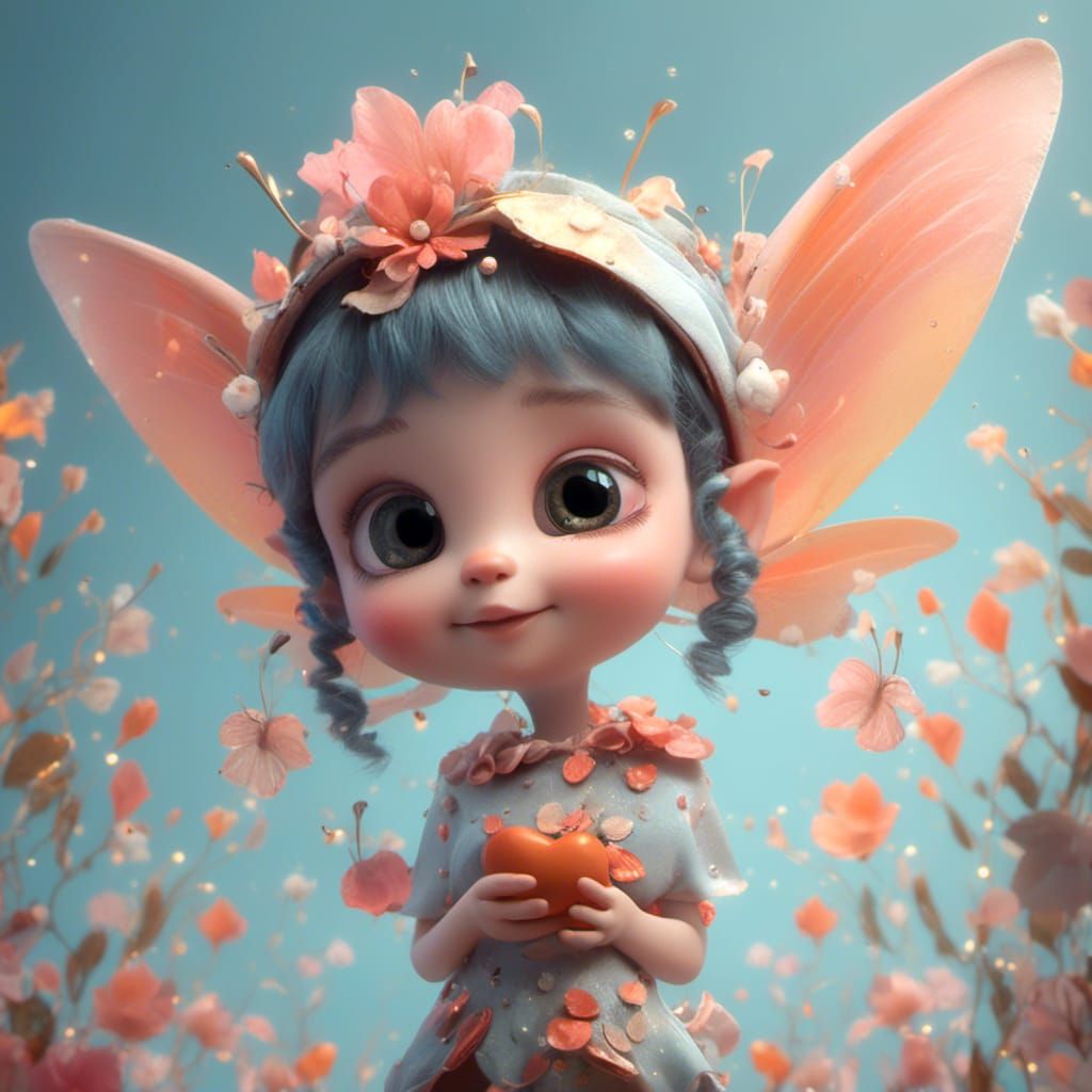 Adorable Pixie in CGI Cartoon Style
