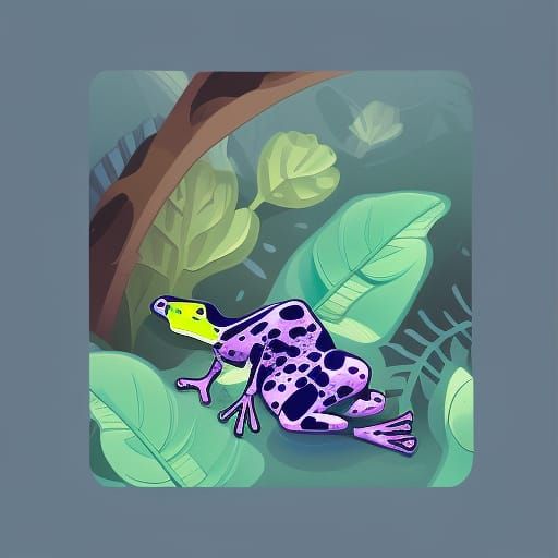 Poison Dart Frog in Flat Vector Style