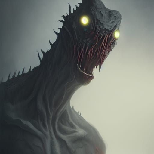 Creepy Demon Creature in Dark Fantasy Style