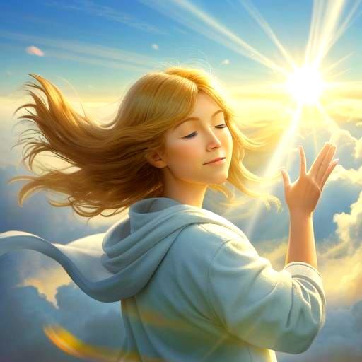 Divine Light Beams Through Heavenly Clouds