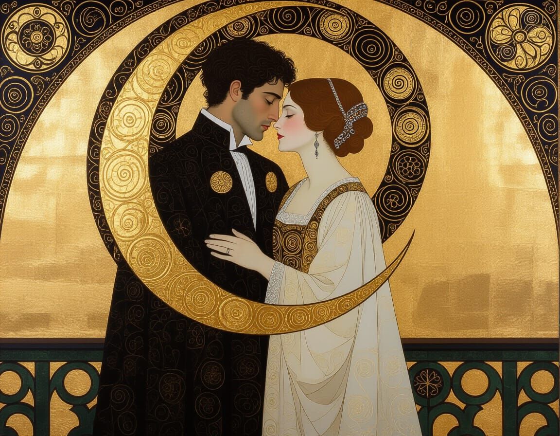 Gold Leaf Crescent in Sublime Dutch Baroque Style