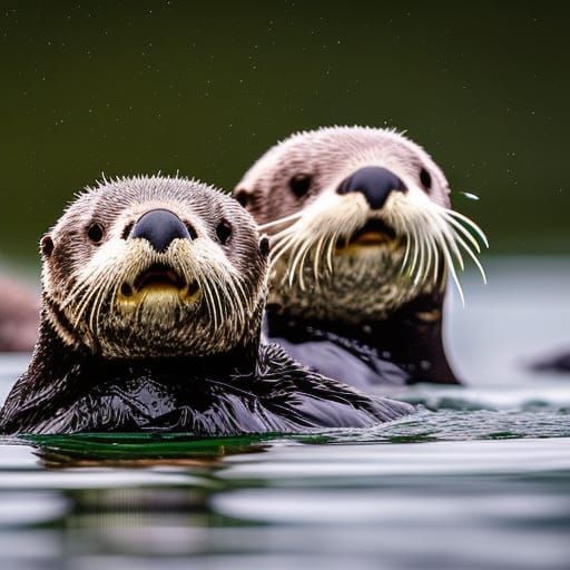 Playful Sea Otters in Natural Light