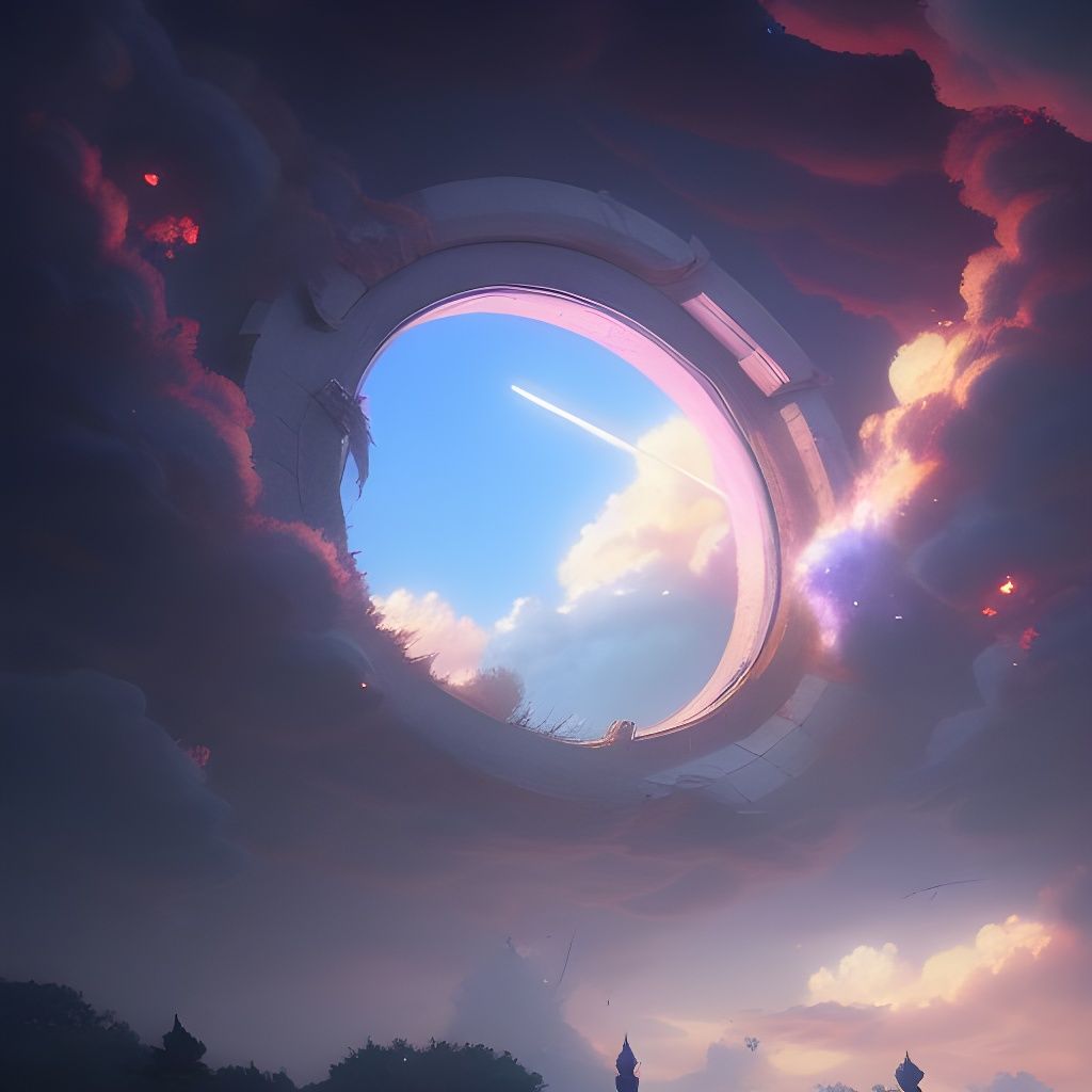 Magic Sky Portal in Anime Style