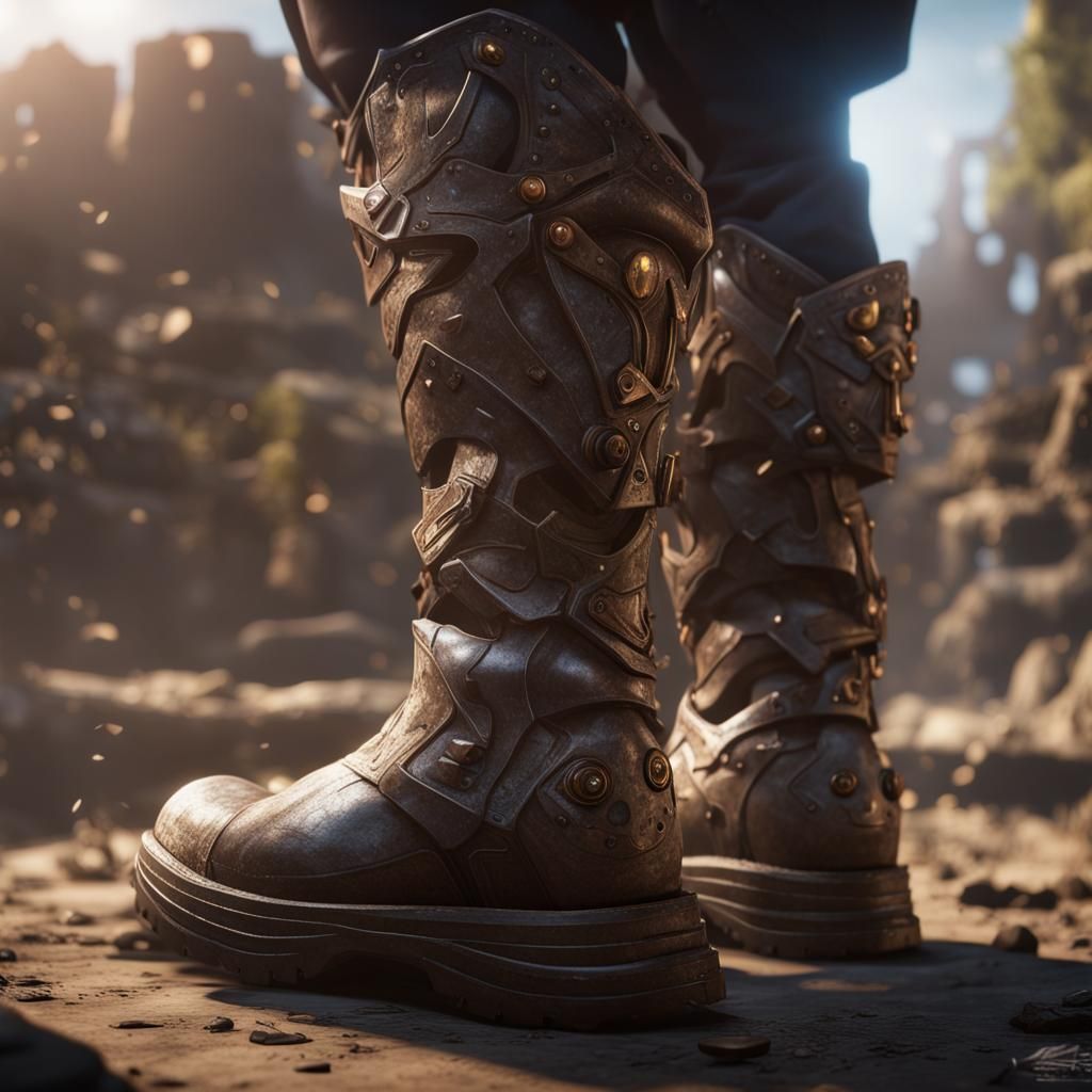 Detailed 3D Boots in Unreal Engine 5